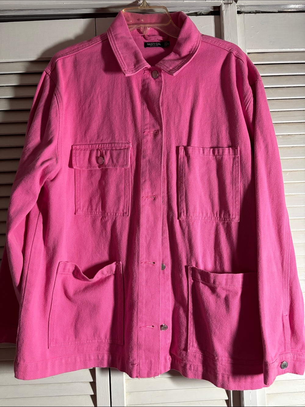 Nasty Gal Hot Pink Utility Jacket